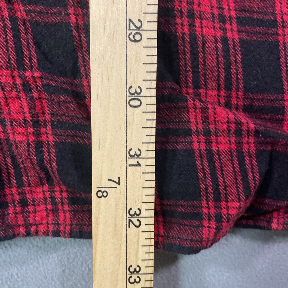 Duluth Trading Co Flannel Shirt Men's XL Tall XLT Black Red Plaid Heavyweight - Picture 3 of 8